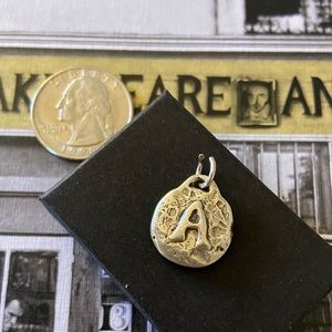 Double Sided Letter "A" Round Pendant - with Angel